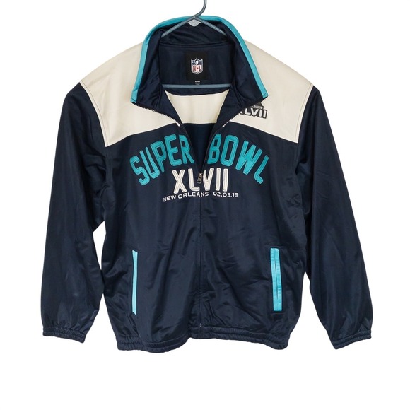 NFL Super Bowl XLVII Track Jacket Mens XL New Orleans Football Coat - Picture 3 of 16